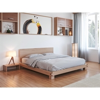 Letto in legno massello artigianale - Hiroi con testata